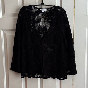 Chico's Black Crochet Cardigan